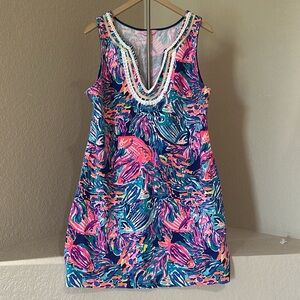 Lilly Pulitzer Harper Shift Dress - True Blue Seas the Day - Size XL